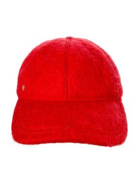 New Authentic Gucci GG Logo Mohair Orange Baseball Hat Size S